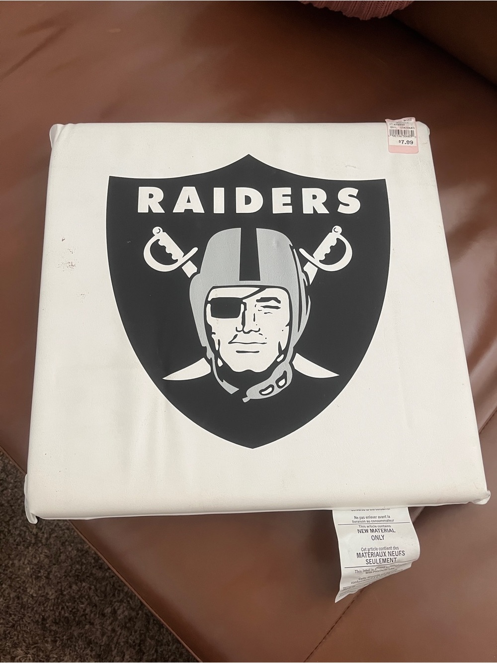 Y2K Oakland Raiders seat cushion NEW